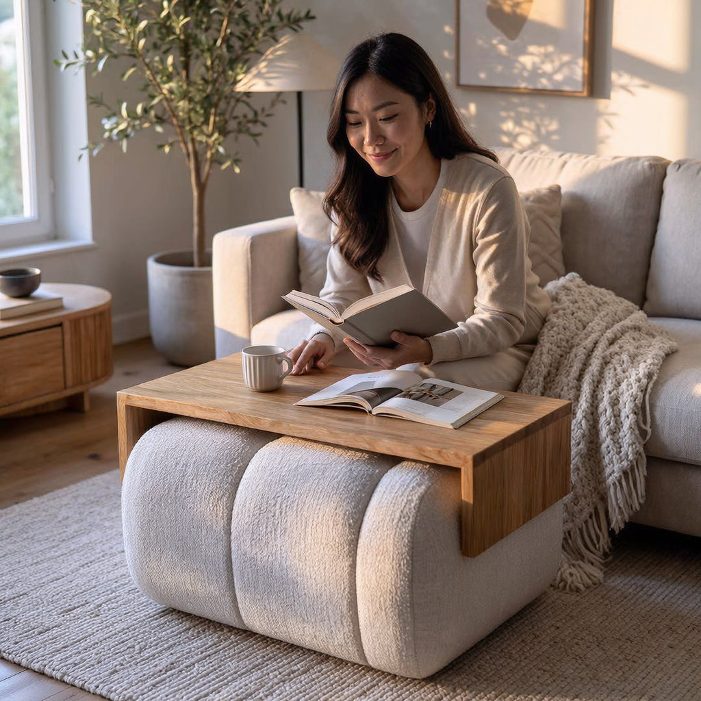 Pouf Ablage - Couchtisch Mirevo
