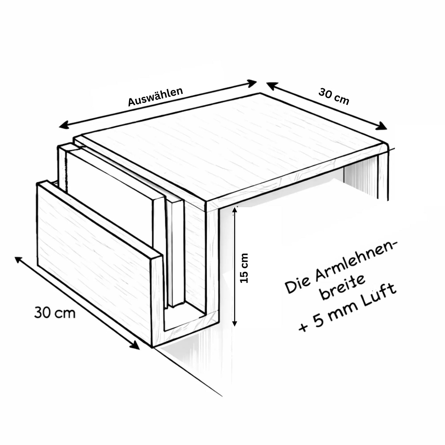 Sofa Ablage – Armlehnen Tisch Mirevo