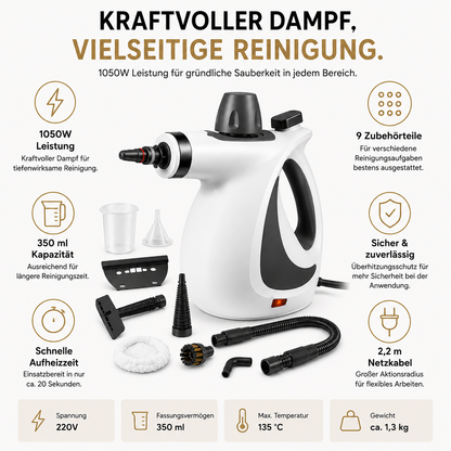 PureSteam - Tiefenreinigung mit Dampf – ohne Schrubben Mirevo
