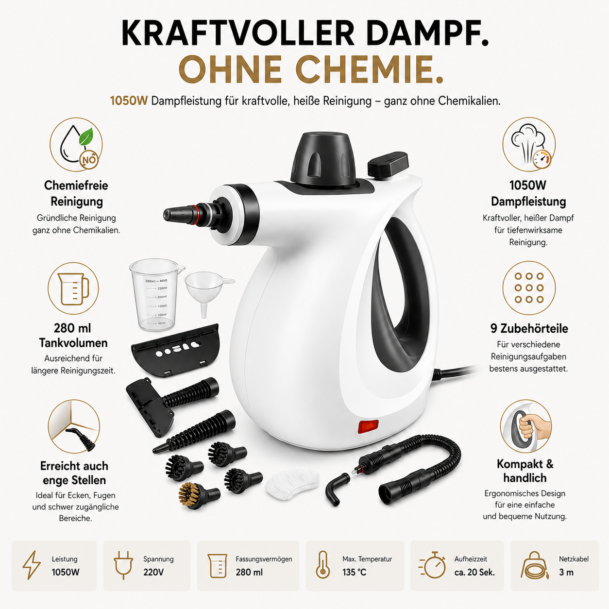 PureSteam - Tiefenreinigung mit Dampf – ohne Schrubben Mirevo