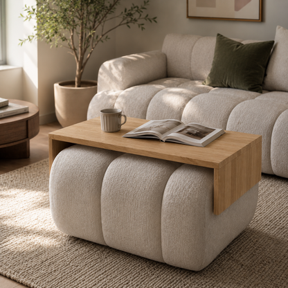 Pouf Ablage - Couchtisch Mirevo