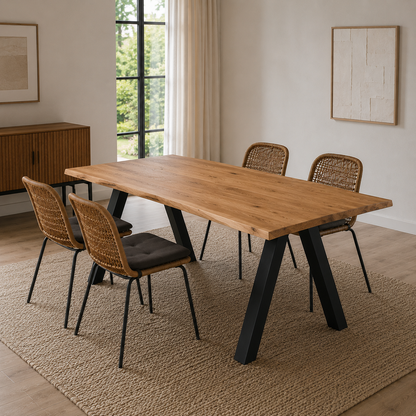 Eiche Massivholz Esstisch – Handgefertigter Holztisch Mirevo