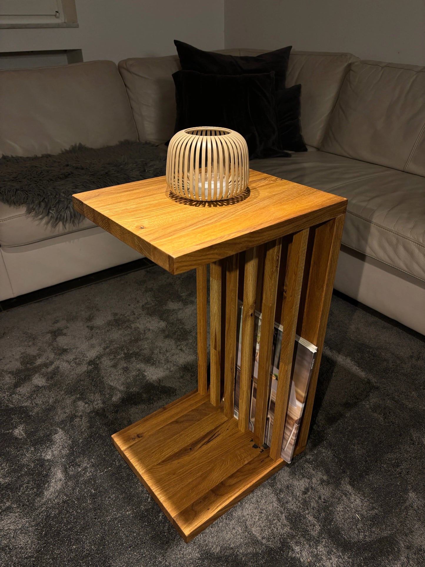 Beistelltisch Handgemacht C-Form mit Buchhalter Mein Shop