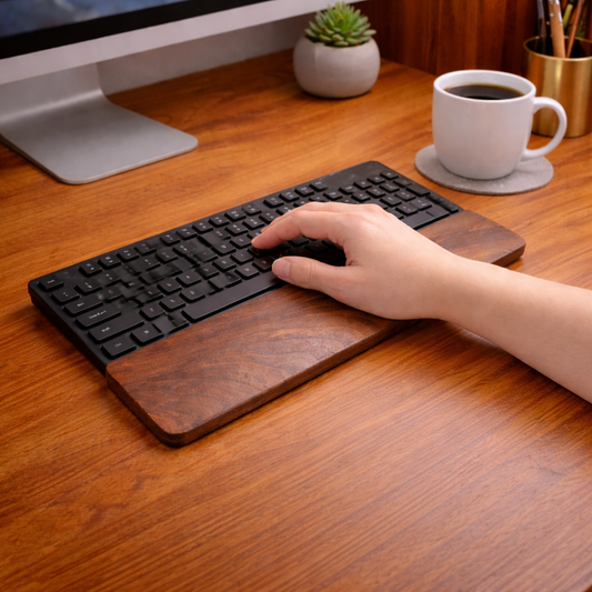 Tastatur-Handballenauflage aus massivem, Walnussholz