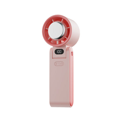 Folding refrigeration high-speed brushless handheld small fan Ice compress 100-speed turbo portable outdoor hanging neck fan cross-border Mirevo