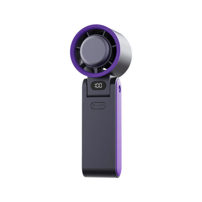 Folding refrigeration high-speed brushless handheld small fan Ice compress 100-speed turbo portable outdoor hanging neck fan cross-border Mirevo