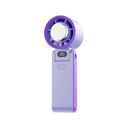 Folding refrigeration high-speed brushless handheld small fan Ice compress 100-speed turbo portable outdoor hanging neck fan cross-border Mirevo