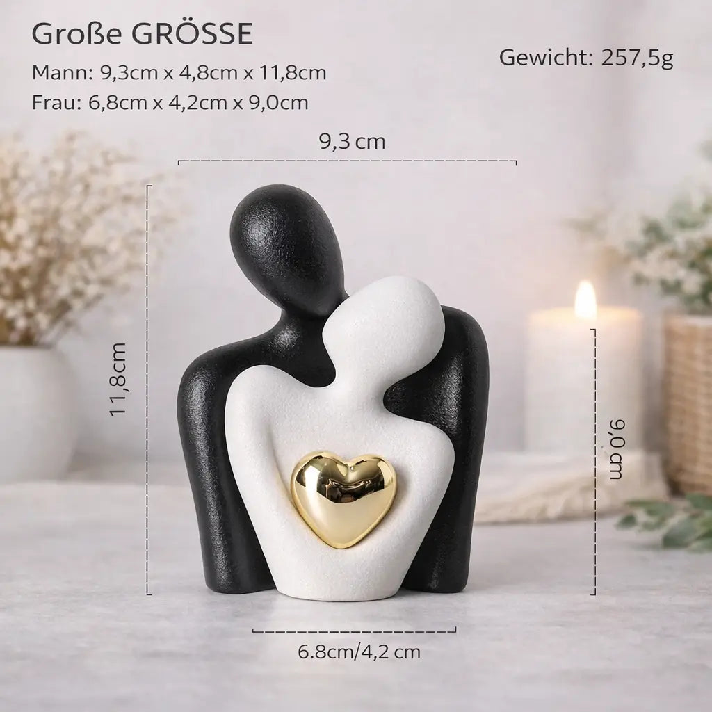 Personalisierte Paarfiguren für Paare – individuell gravierter Holzsockel Mirevo